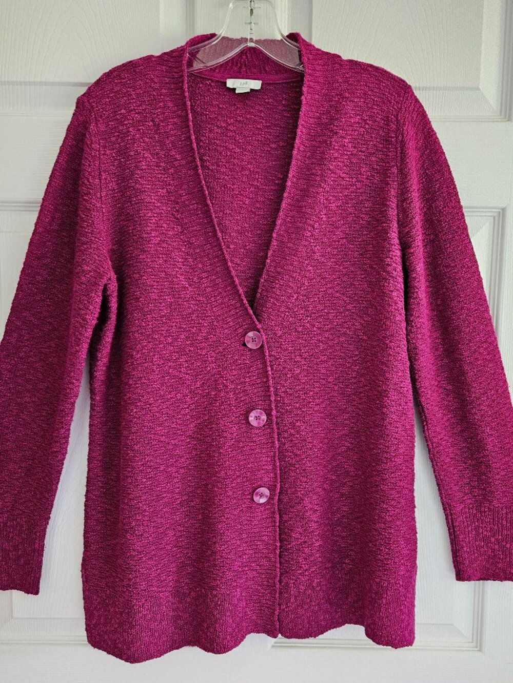 J. Jill Textured Cotton Blend Knit Cardigan Sweater Size M